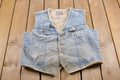 Vintage 1970s Lee Storm Rider Sherpa Lined Denim Vest Men's Large