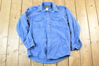 Vintage 1990s Deerskin Navy Button Up Shirt Mens M