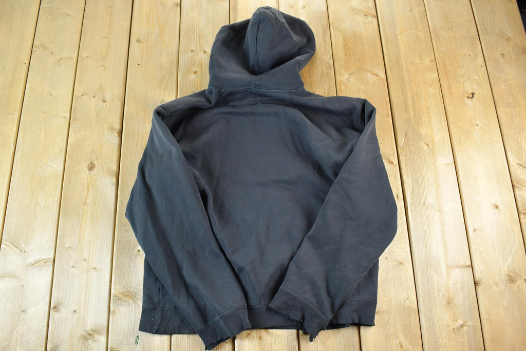 Vintage 1990s Nike Athletics Embroidered Gothic Swoosh Hoodie Sweatshirt