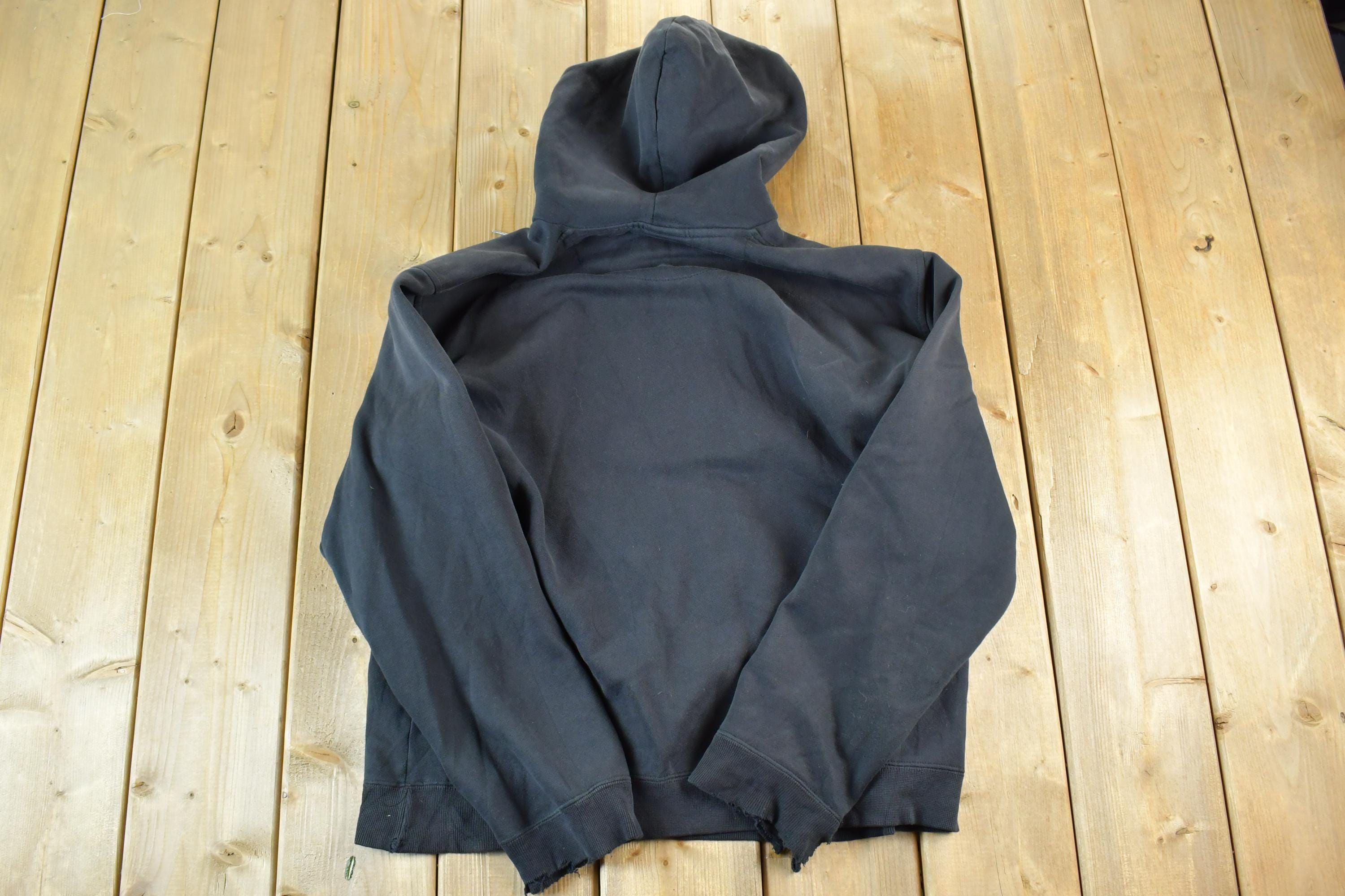 Vintage 1990s Nike Athletics Embroidered Gothic Swoosh Hoodie Sweatshirt