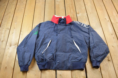 Vintage 1990s Nautica J Class Competition Color Block Jacket / Embroidered Logo / Athletic Winter Sportswear / Streetwear / Challenge