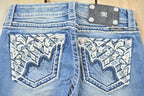 Vintage Y2K Miss Me Bedazzled Low Rise Jeans Size 26x33
