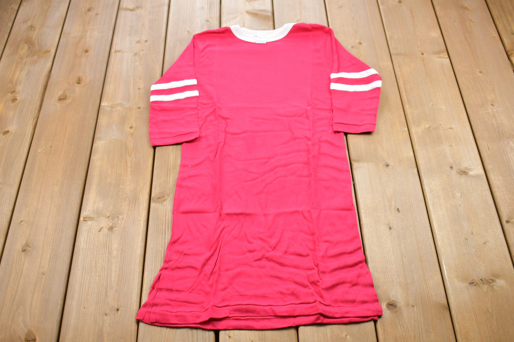 Vintage 1970s Pink Striped T-Shirt Dress