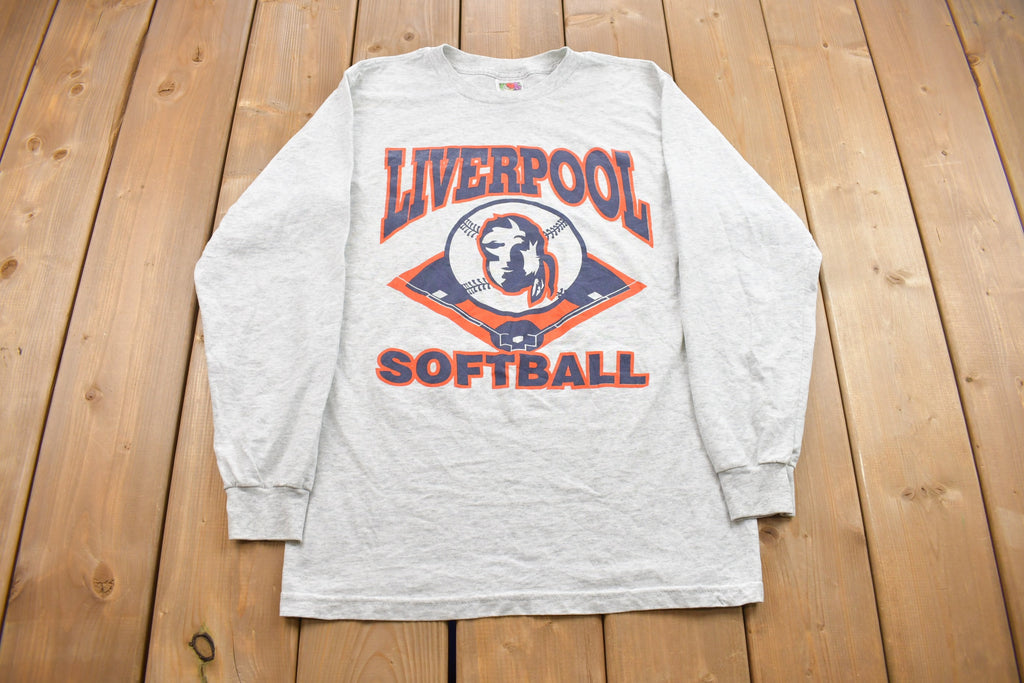 Vintage 1990s Liverpool Softball Graphic Long Sleeve Shirt