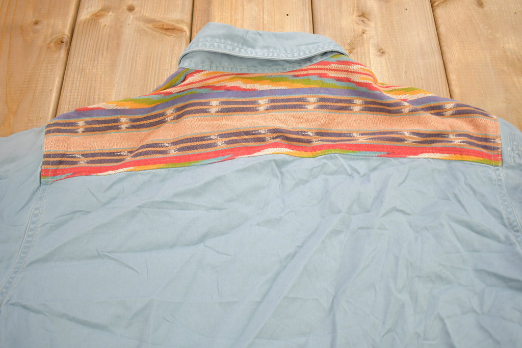 Vintage 1990s Polo Ralph Lauren Aztec Shoulder Button Up Shirt