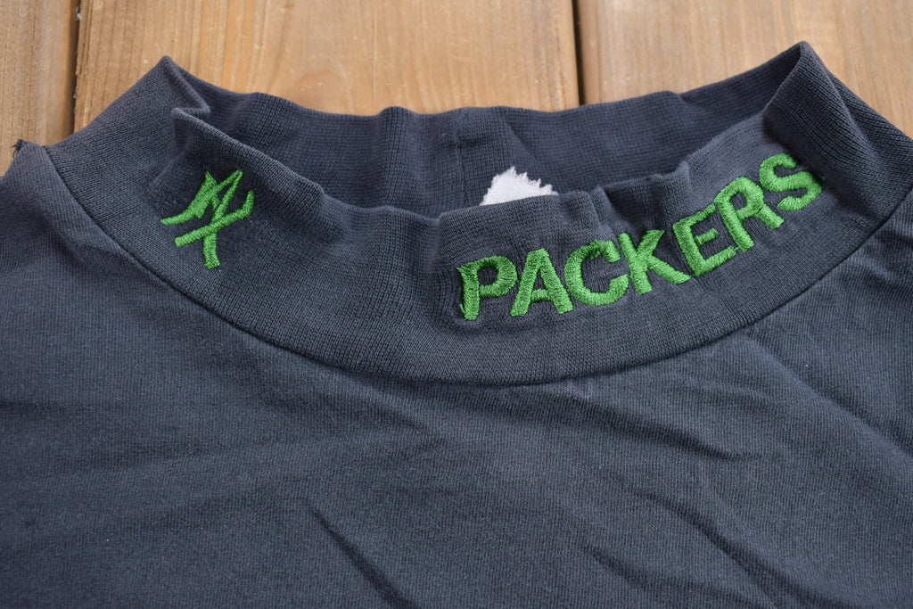 Vintage 1990s Pro Line Green Bay Packers AX Maxit NFL Mock Turtleneck Sweatshirt