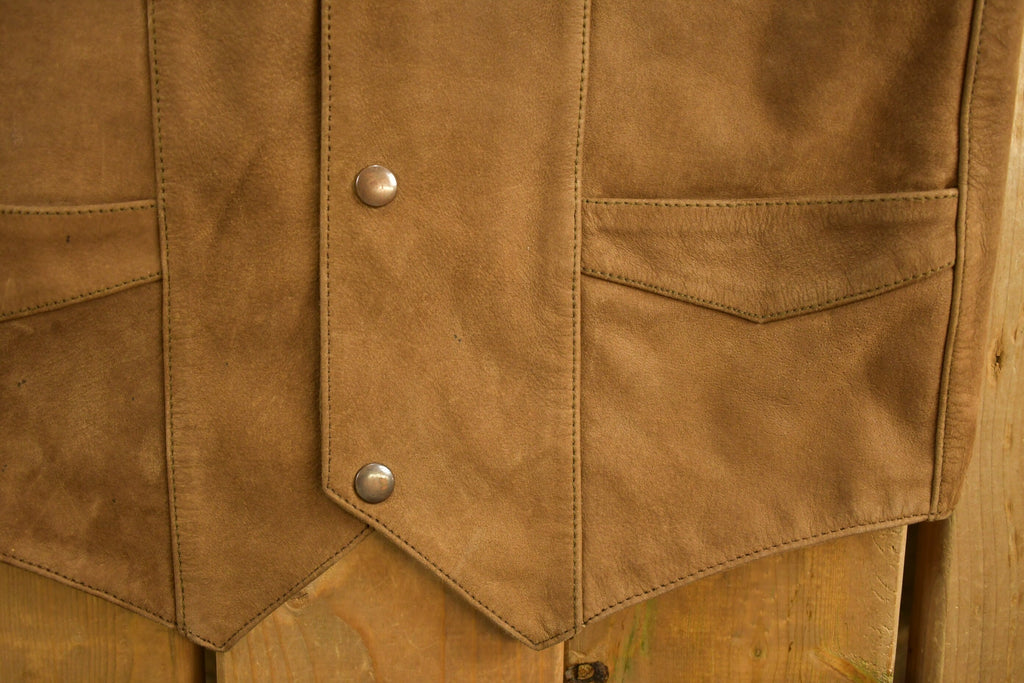 Vintage 1990s Leather Gallery Leather Western Vest