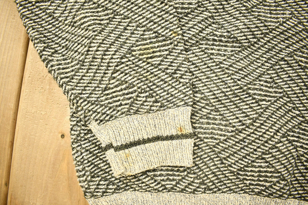 Vintage 1990s Croft & Barrow Knitted Crewneck Sweater / Vintage 90s Crewneck / All Over Pattern / Made In USA / Abstract Pattern