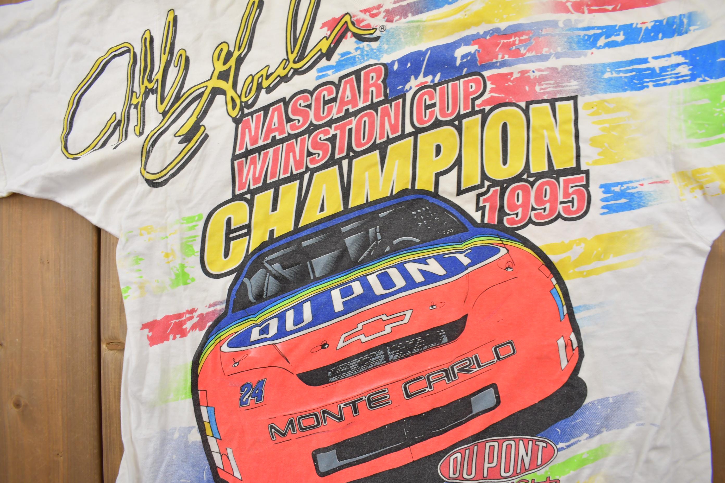 Vintage 1995 Jeff Gordon All Over Print NASCAR Racing T-Shirt