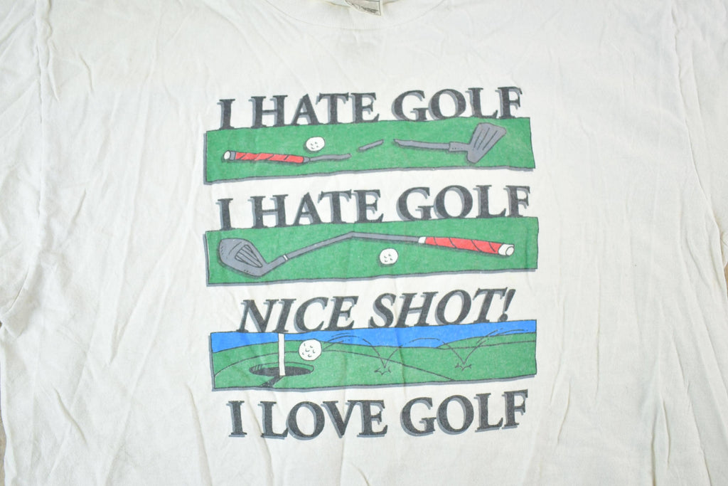 Vintage 1990s I Hate Golf Comedy Souvenir T-Shirt Mens L