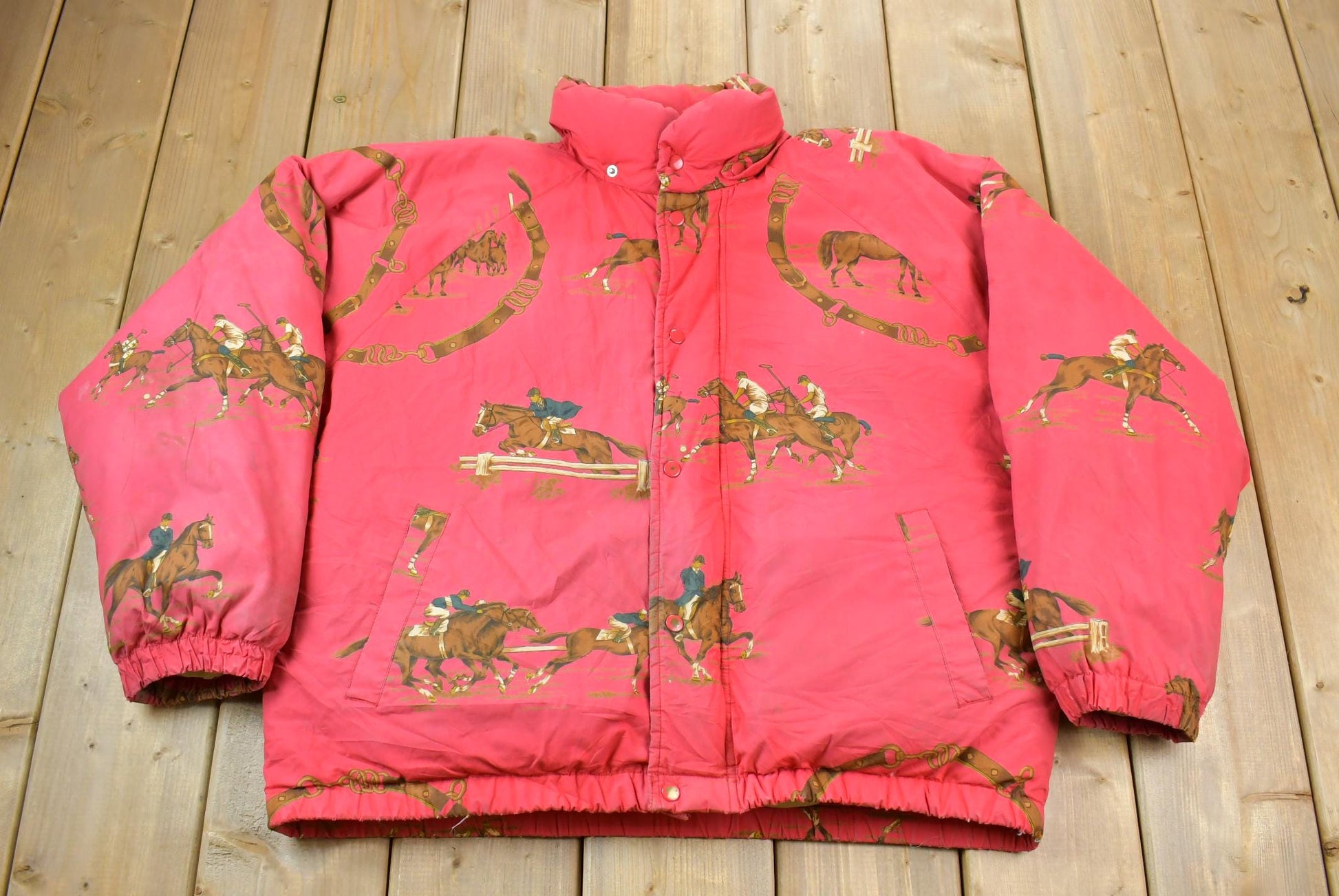 Vintage 1990s Ralph Lauren Large Equestrian Puffer Jacket