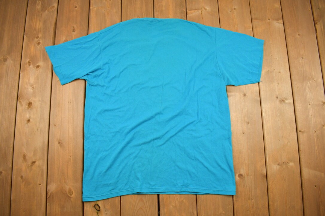 Vintage 1990s Jerzees Blue Blank T Shirt  Vintage T Shirt  Streetwear  Blank Tee  Made In USA