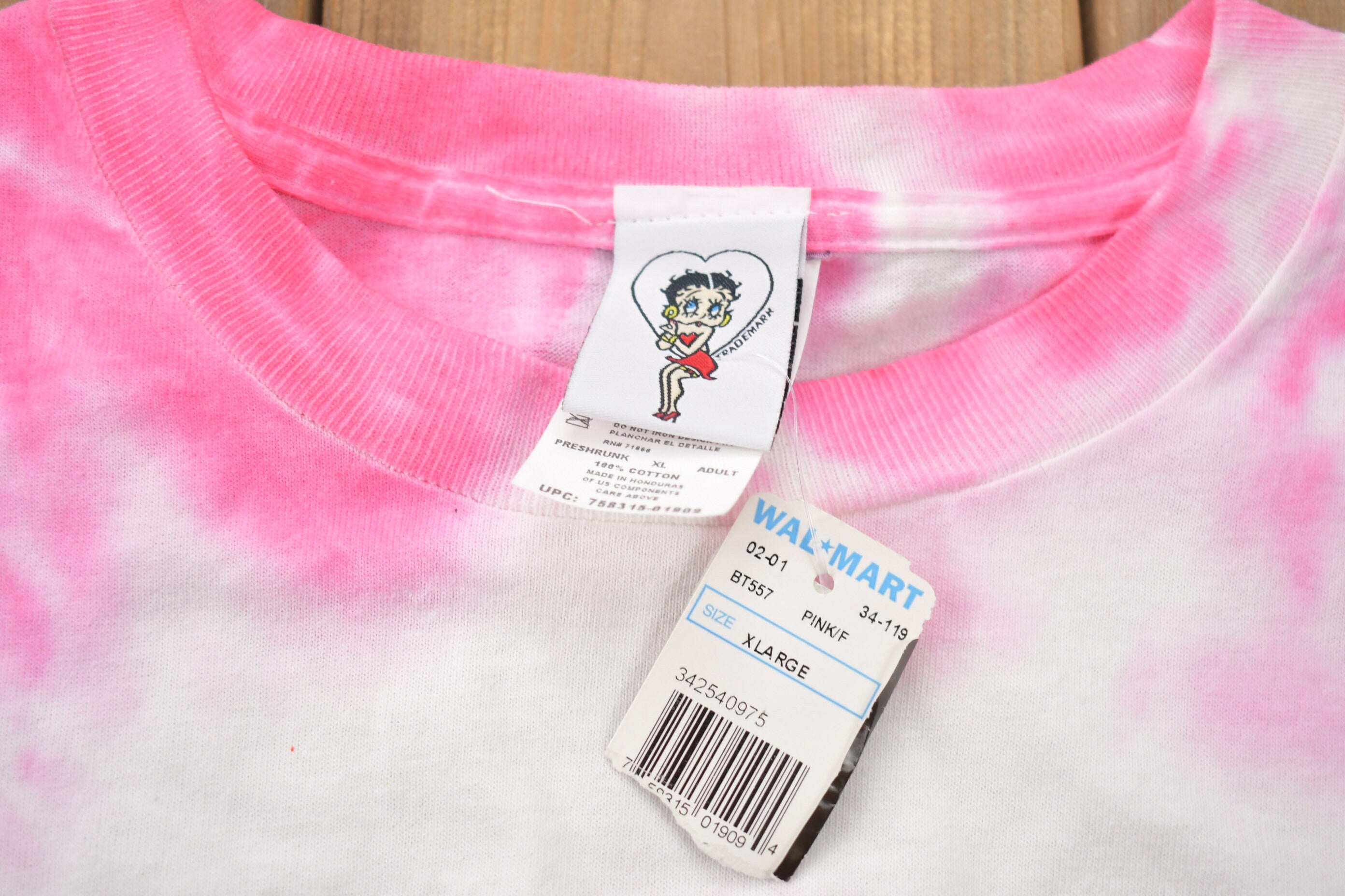 Vintage 2000 Deadstock Betty Boop Wild Thing Biker Motorcycle Tye Dye Cartoon Graphic T-Shirt