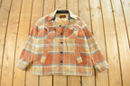 Vintage 1980s Matt Andrews Sherpa Lined Flannel Shirt Jacket Men's Large
