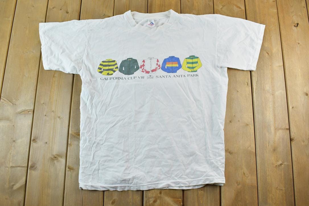 Vintage 1990s Santa Anita Park California Cup Single Stitch T-Shirt