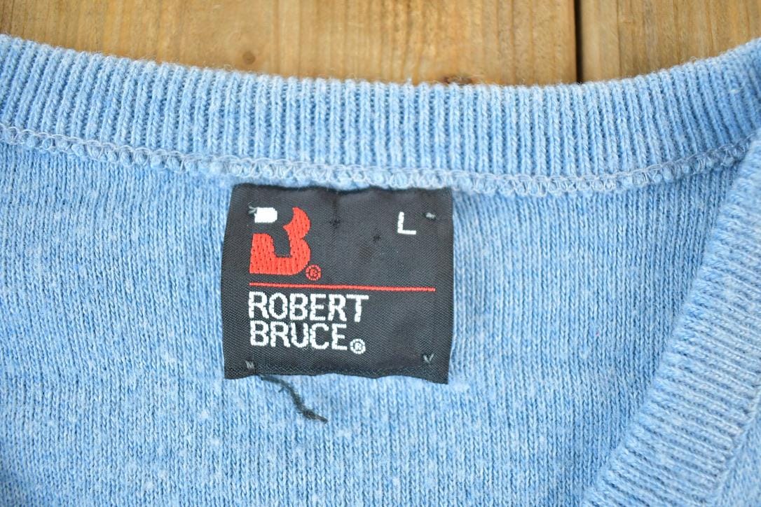 Vintage 90s Robert Bruce Knit V-Neck Sweater Mens S