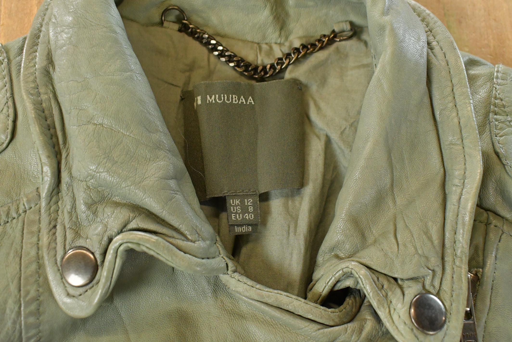 Vintage 2000s Muubaa Leather Biker Jacket Women's Small