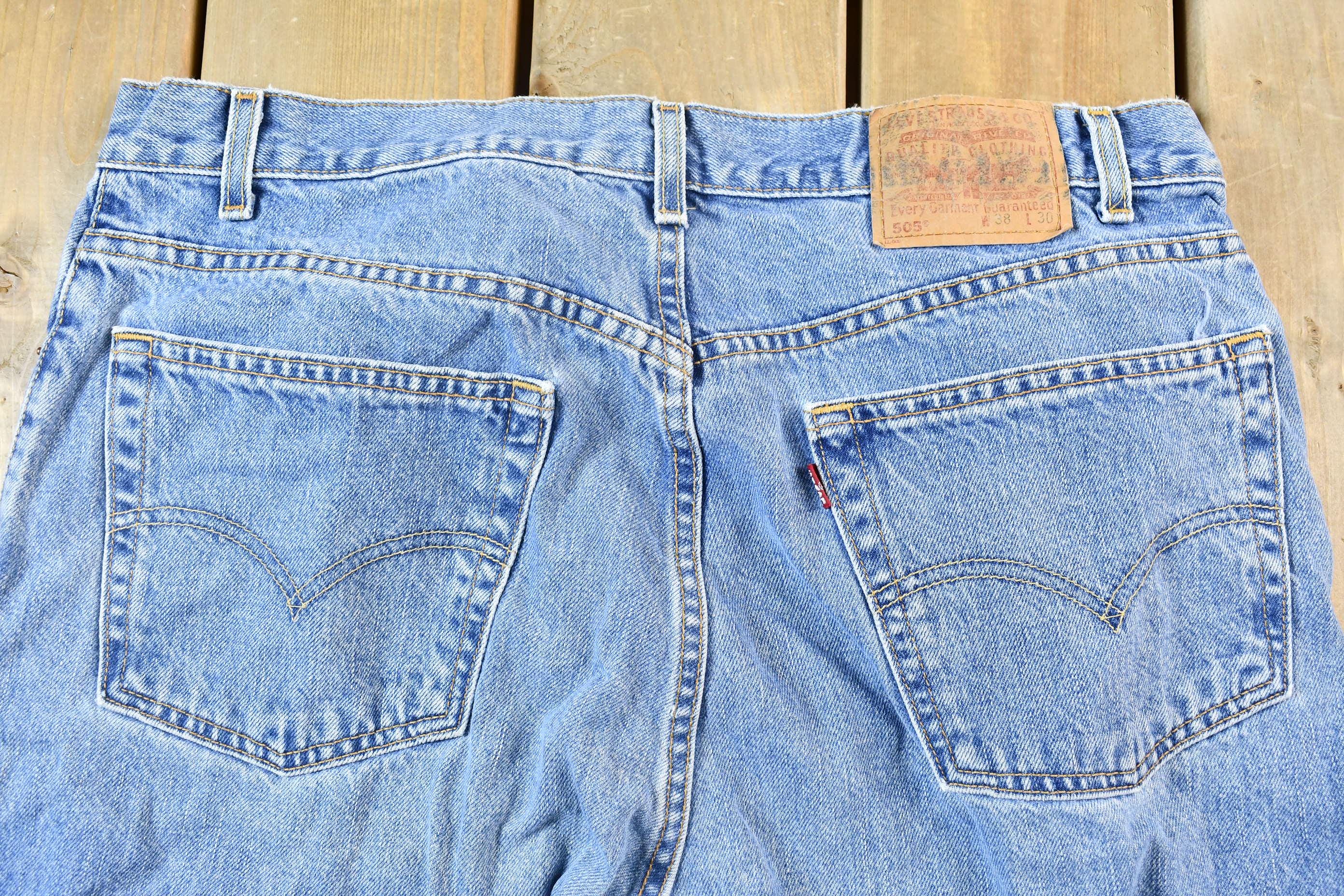 Vintage 2000s Levis Straight Leg 505s Denim Jeans Size 34 x 29