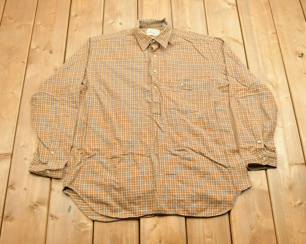 Vintage 1990s Irish Farmers Plaid Flannel Button Up Shirt