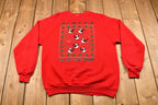 Vintage 1990 Winter is for the Birds Christmas Crewneck Sweater , 90s Holiday Crewneck , Winter Wear , Festive Graphic Print