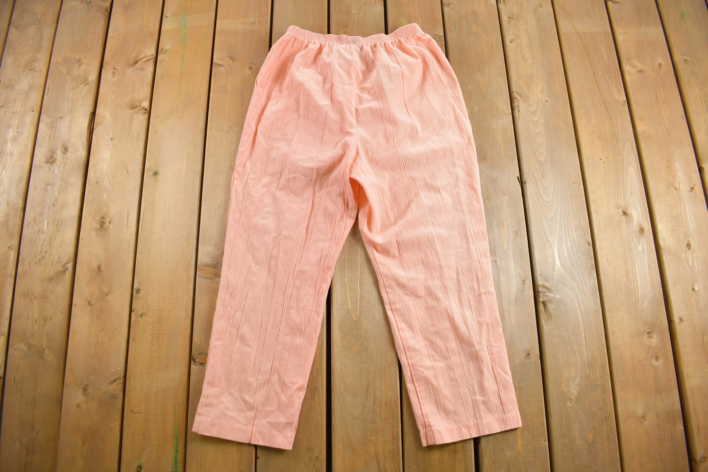 Vintage 1980s Haband Pants Size 27 - 31 x 25 / American Vintage / Fashion / 80s Trousers / Made in USA / Elastic Waist / Pink / Salmon