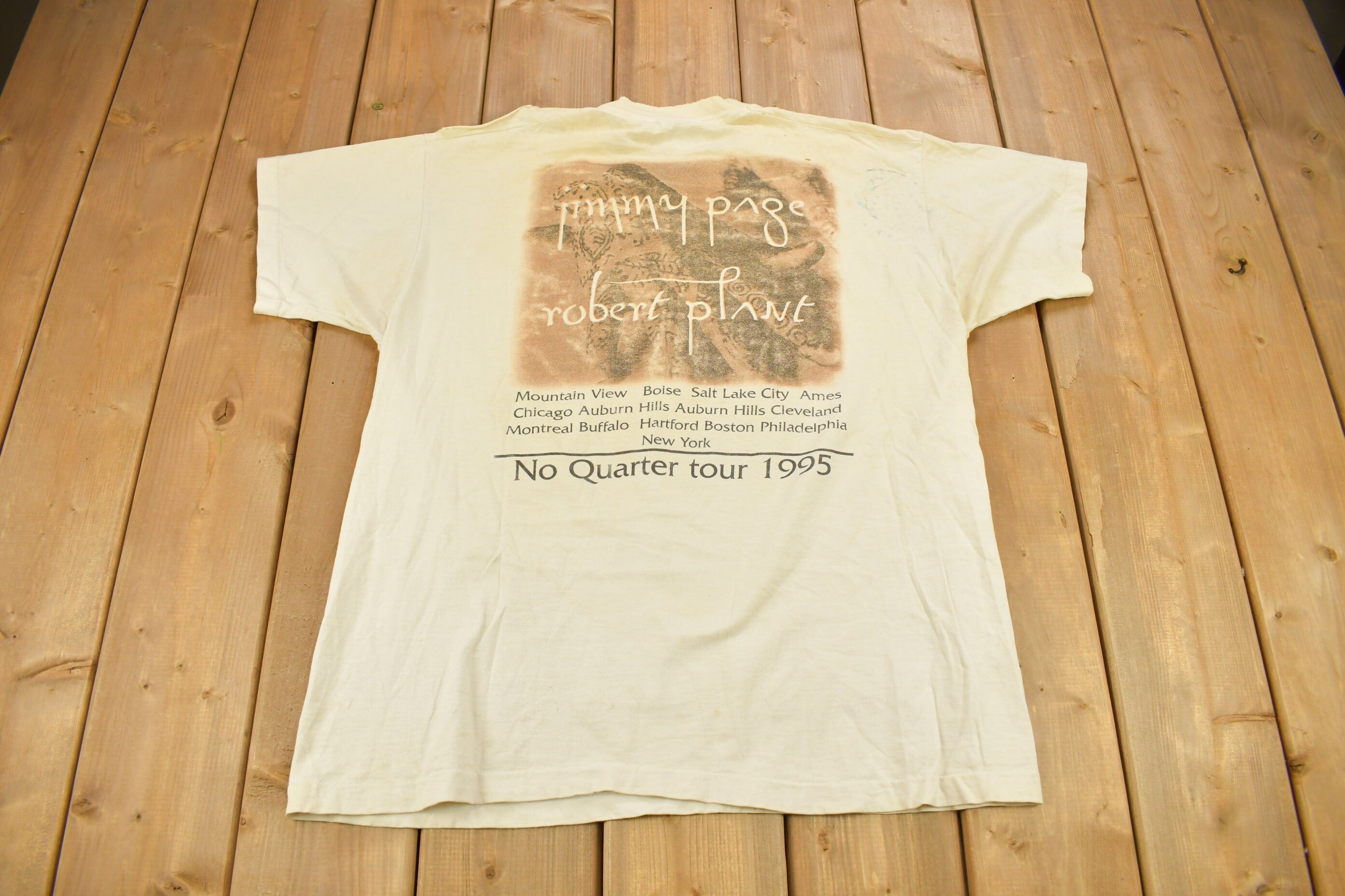 Vintage 1995 Jimmy Page Robert Plant No Quarter Tour Band T-shirt