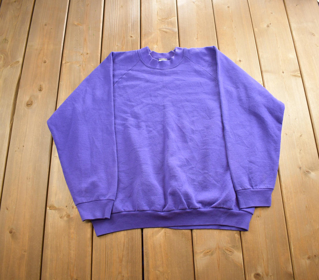 Vintage 1980s Fruit of The Loom Purple Crewneck Sweatshirt Made In USA