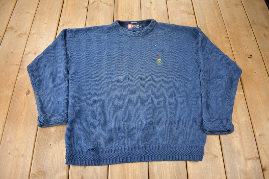 Vintage 1990s Chaps Ralph Lauren Embroidered Knit Sweater