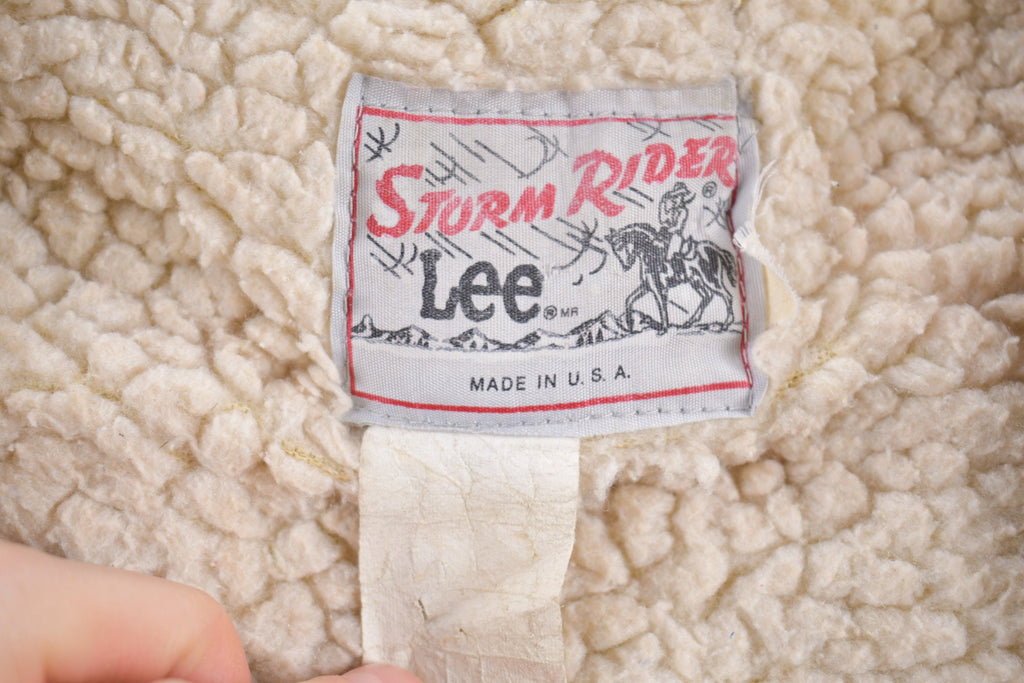 Vintage 1970s Lee Storm Rider Sherpa Lined Denim Vest Men's Large