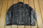 Vintage 1980s Leather Men Leather Biker Jacket Men's 36