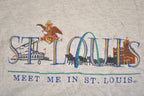 Vintage 1990's Meet Me In St Louis Souvenir Travel T-Shirt Mens L / 90s Single Stitch Embroidered Destination Tee / Made in USA