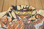 Vintage 1990s Embroidered All Over Print Zip Up Sweater Jacket - Large