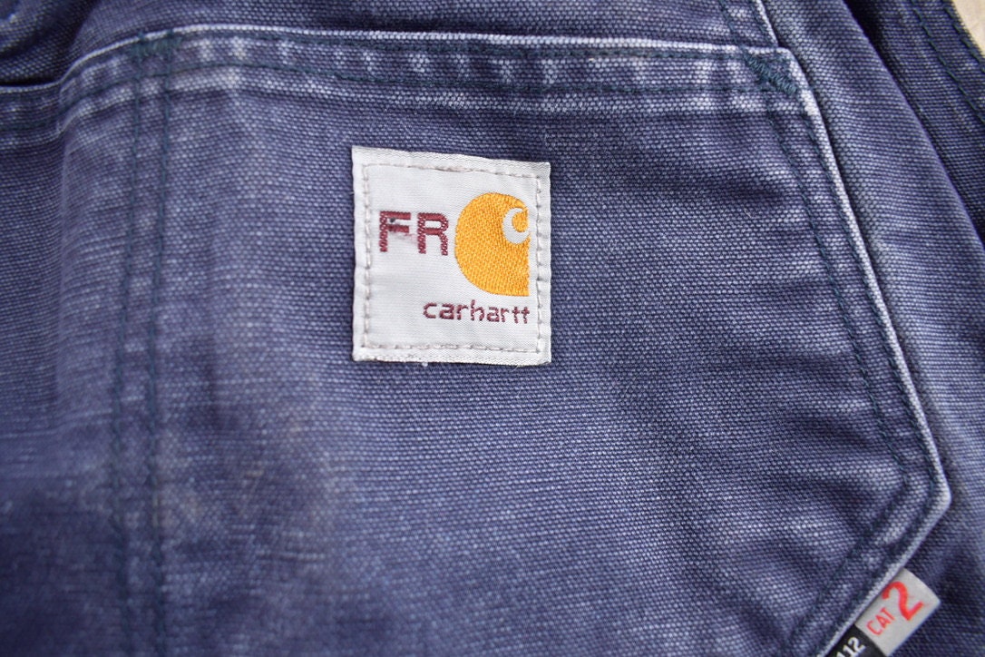 Vintage 1990s Carhartt Double Knee Canvas Overalls Size 40x32