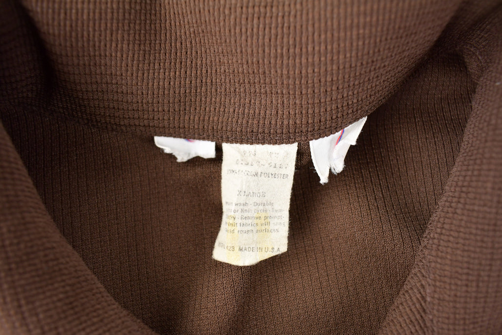 Vintage 1970s Levi's Western Style Brown Button Up Shirt Made in USA Size XL