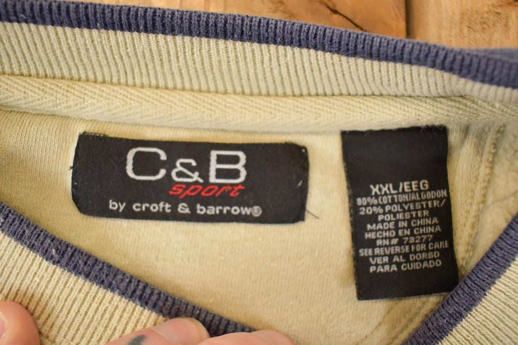 Vintage 1990s Croft And Barrow Bait And Tackle Heavyweight Fishing Crewneck Sweatshirt Mens XL