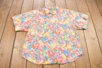Vintage 1990s Flowers & Fruit All Over Print Button Up Shirt