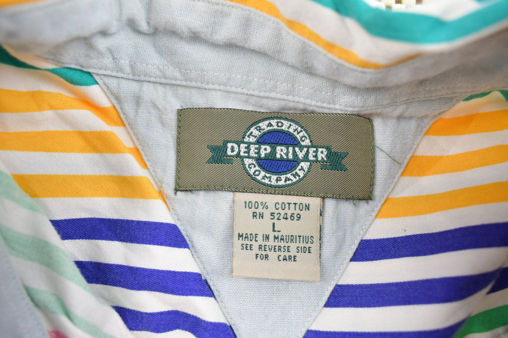 Vintage 1990s Vertical Striped Button Up Shirt