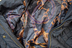 Vintage 1990s Lauren By Ralph Lauren Light Pleated Hooded Zip Up Abstract Lined Jacket