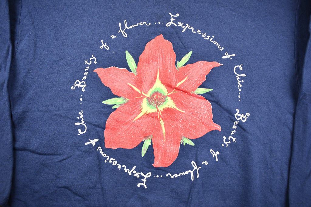 Vintage 1990s Chic Flower Graphic Cute Crewneck Sweater