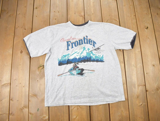 Vintage 1980s Canadian Frontier Souvenir T Shirt / Canada Core / Vacation Tee / Travel T Shirt / Tourist / Layered Tee