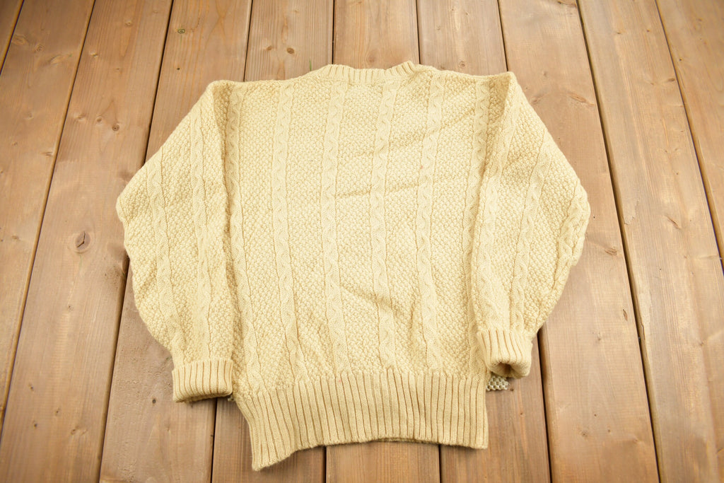 Vintage 1990s 3D Cable Knit Sweater