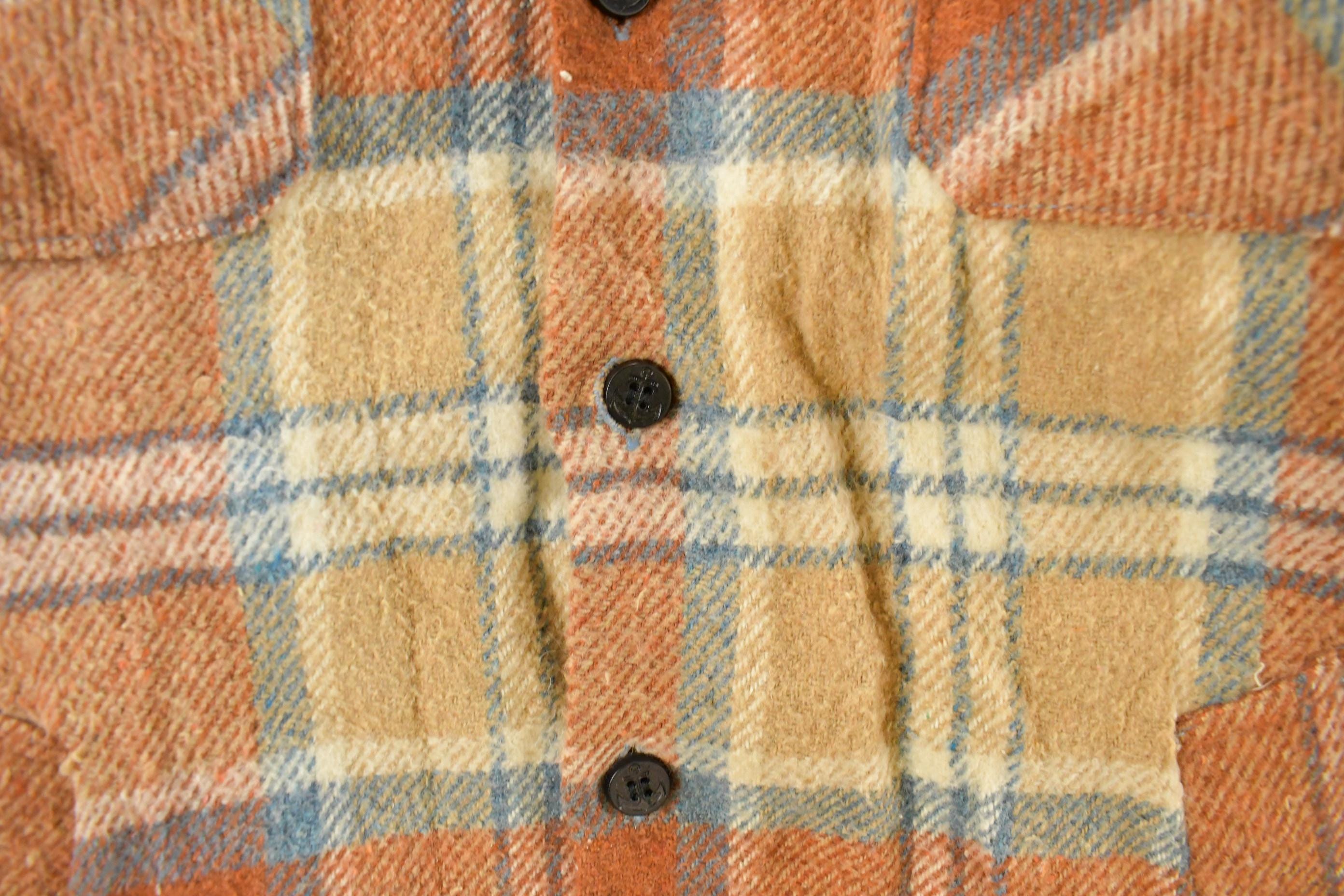 Vintage 1980s Matt Andrews Sherpa Lined Flannel Shirt Jacket Men's Large