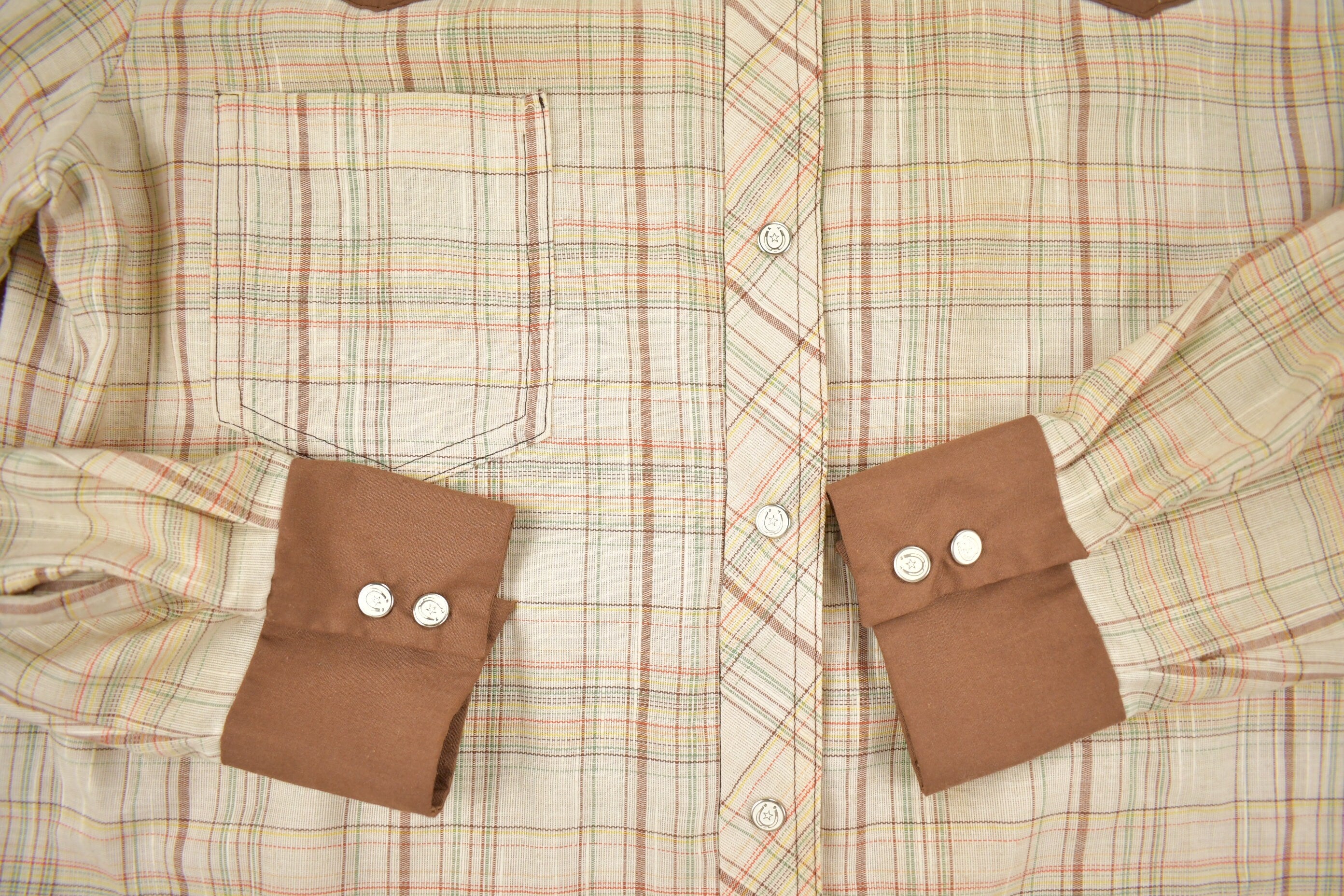 Vintage 1980s Western Style Plaid Button Up Shirt