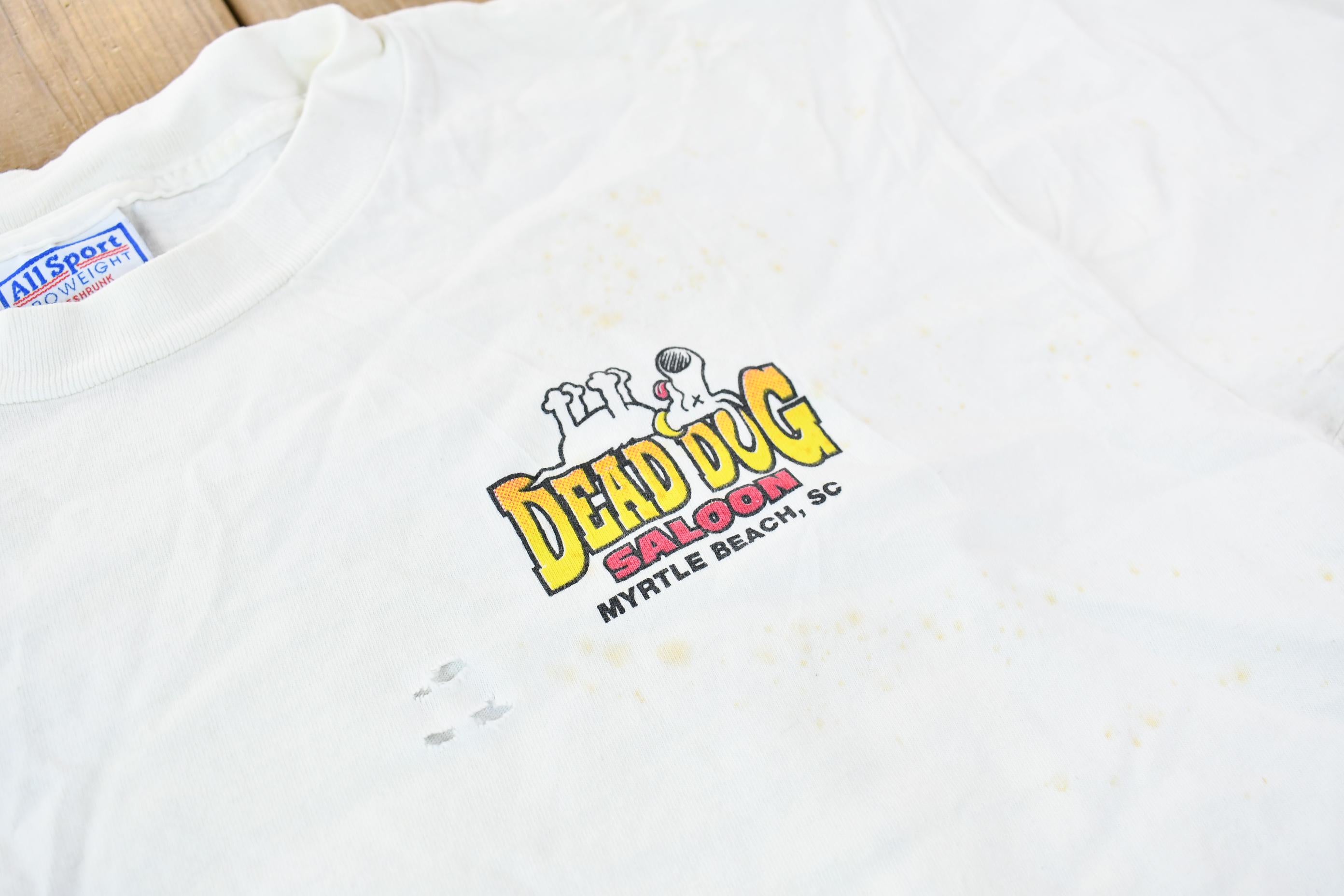 Vintage 1990s Dead Dog Saloon Myrtle Beach South Carolina Souvenir Single Stitch Graphic Travel T-Shirt