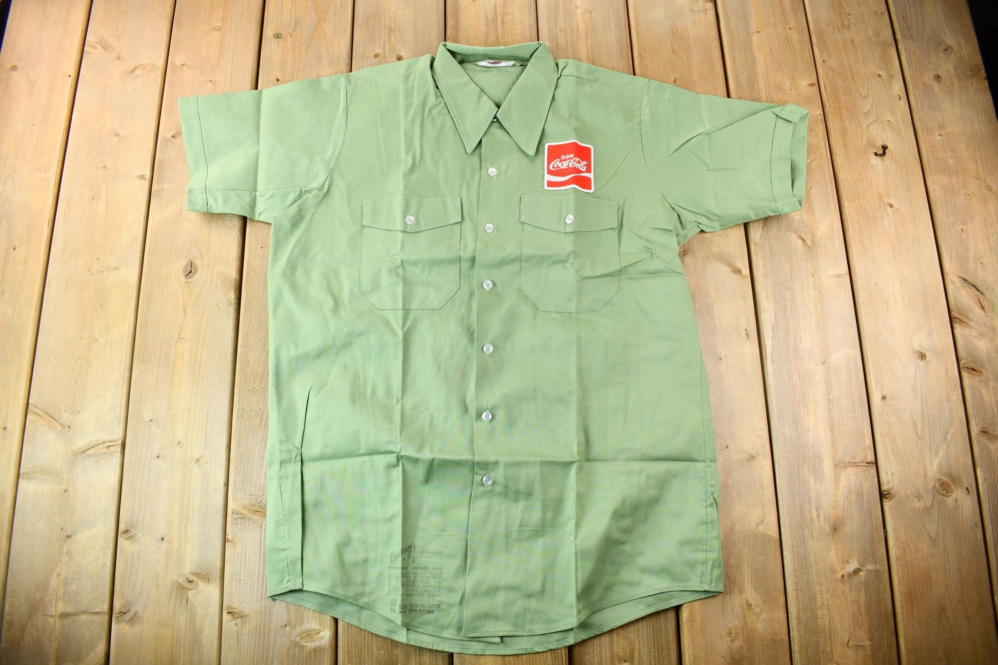 Vintage 1970s Coca Cola Embroidered Button Up Shirt  Union Made In USA  Vintage Workwear  Patchwork  Unitog  Deadstock