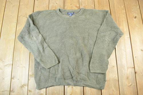 Vintage 1990s Cherokee Knit Abstract Pattern Crewneck Sweater Made In/ 90s Crewneck / Preppy Knits
