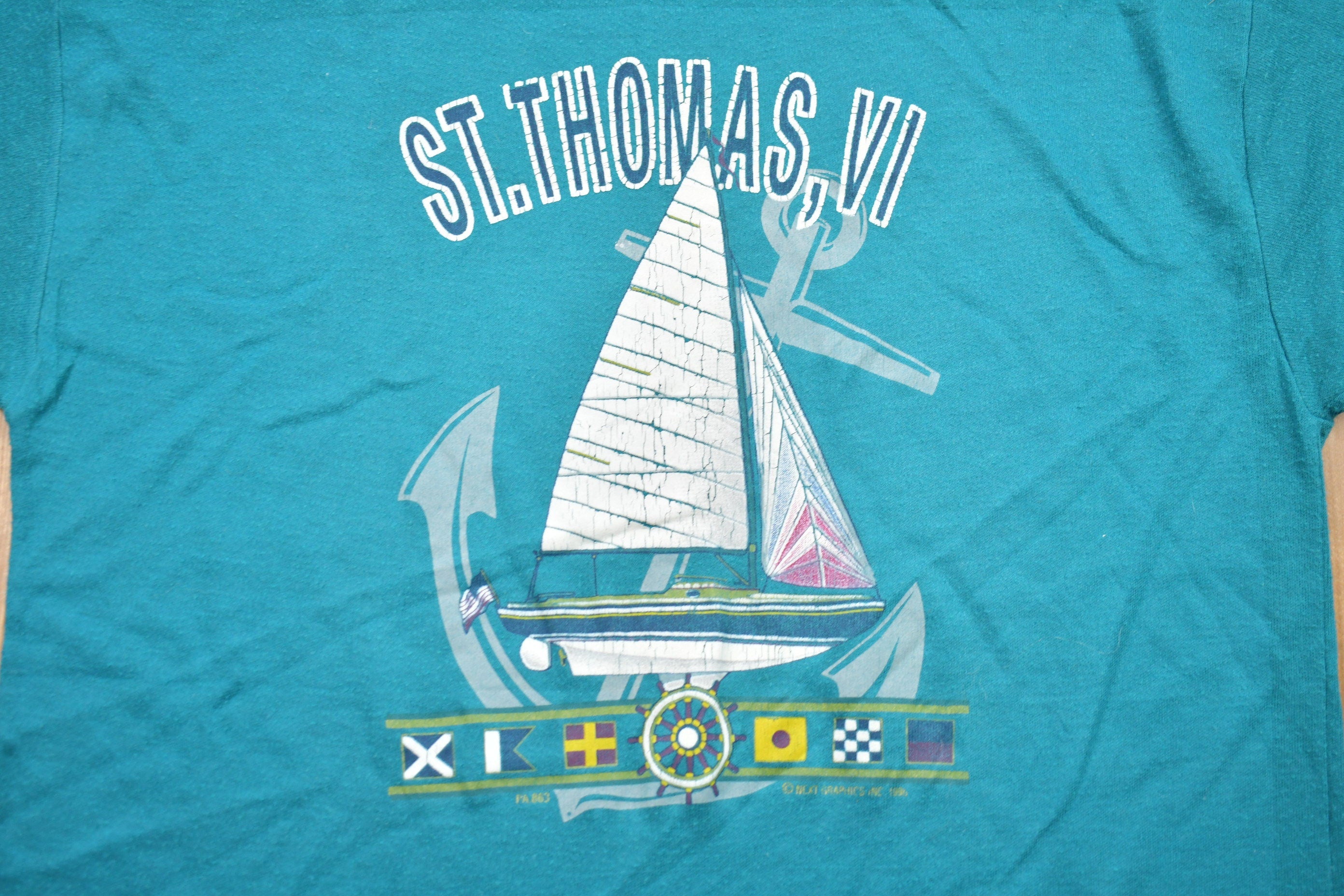 Vintage 1998 St. Thomas Sailing Graphic T-Shirt