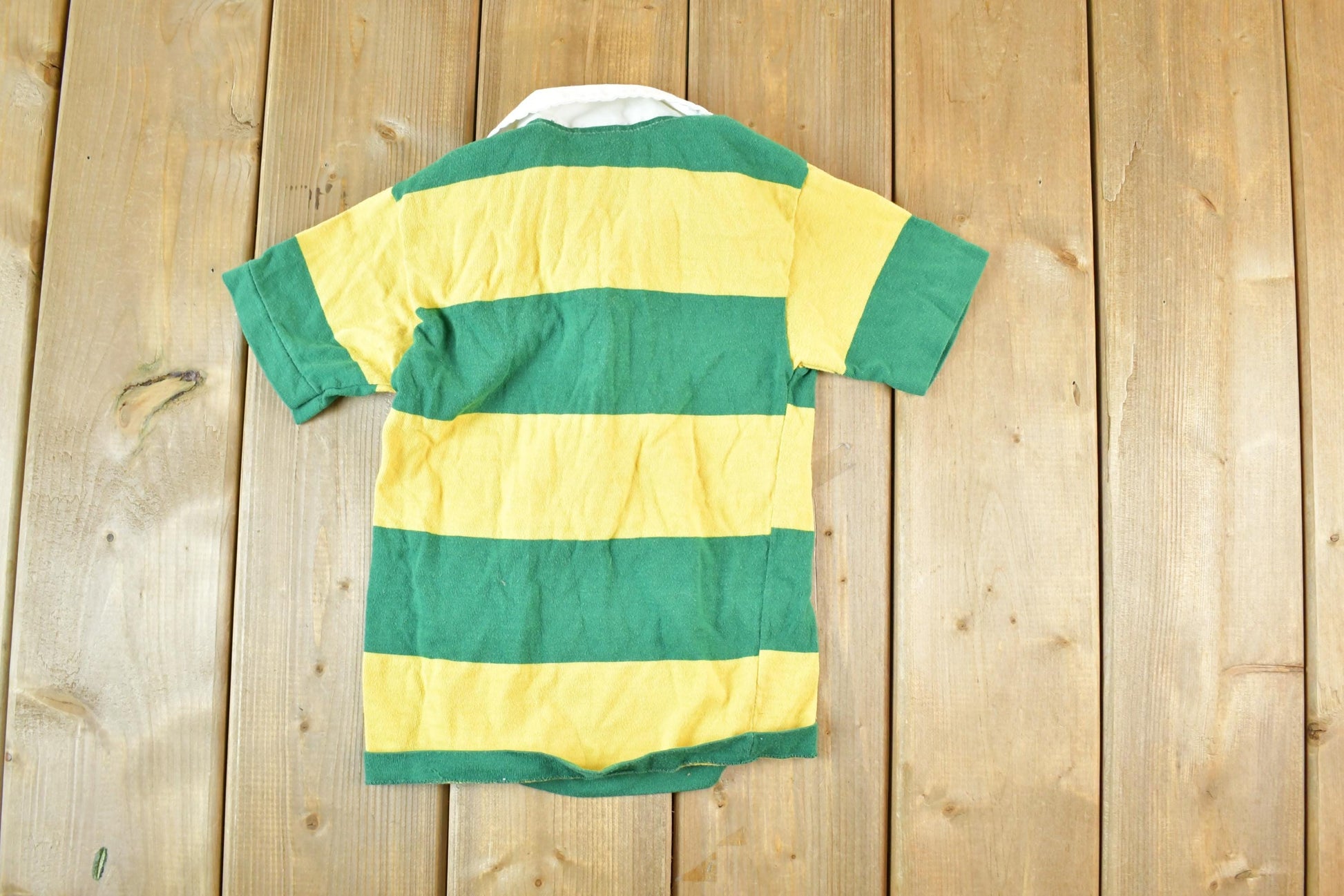 Vintage 1980s Donmoor Striped Button Up Polo Shirt Youth Small