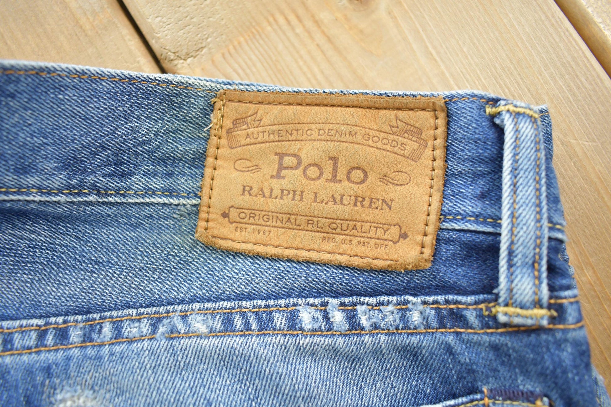 Vintage 2000s Ralph Lauren Polo Distressed Black Jeans 32x32