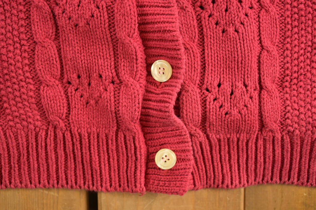 Vintage 1990s Outback Red Knitted Cardigan Button Up Sweater